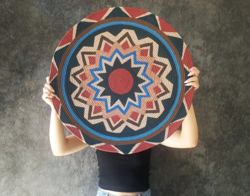 Large Basket for Boho Wall Decor, Woven wall basket | Macrame Wall Hanging in Wall Hangings by Sarmal Design