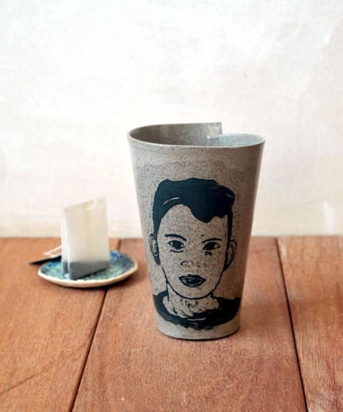 Carved Ceramic Coffee Mug | Cups by ShellyClayspot