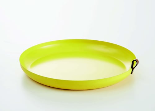 Large Serving Tray | Aluminum | Leather Handle | Serveware by Ndt.design