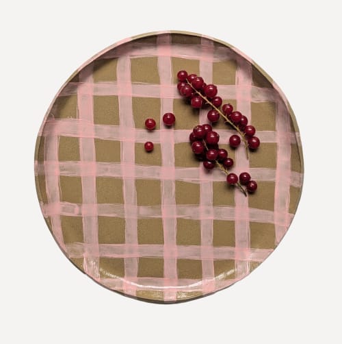 Pink Gingham Serving Platter | Serveware by Rosie Gore