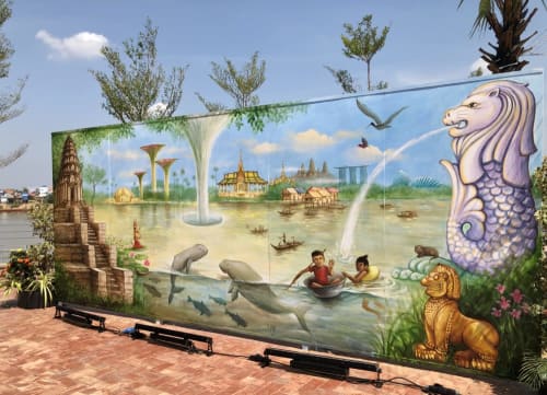 Magical River | Street Murals by Yip Yew Chong | WB Arena in Phnom Penh
