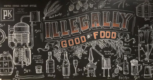 ILEGGALLY GOOD FOOD | Murals by Kara Bella Art | Prohibition Port Jefferson in Port Jefferson