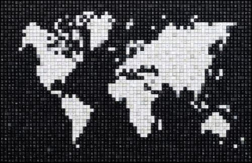 World (black background) | Mixed Media by Erik Jensen Art | Lane Technology Solutions, a division of ASysTech, Inc in Winter Park