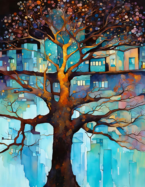 Arborescent, Print on Metal | Paintings by Tina Alberni, Artist at Color by Design Studio | 700 N Tryon St in Charlotte
