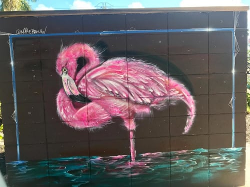 Flamingo Mural | Street Murals by Max Ehrman (Eon75) | Celebration Park Naples in Naples