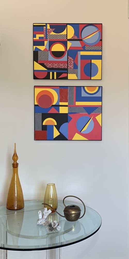 Primary Bauhaus – Abstract Collage Art | Mixed Media by Bent Street Collage Art & Design