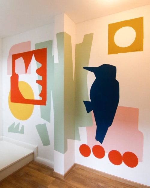 Squirrel and woodpecker mural | Murals by Floor Milou Smit