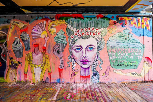 Corporate Greed | Street Murals by Liz Haywood | Krog Street Market in Atlanta