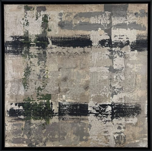 Green on the Left - Original mixed-media abstract | Mixed Media in Paintings by J. Kent Martin