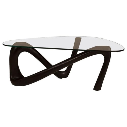 Amorph Iris Coffee Table with Glass Ebony Stain | Tables by Amorph