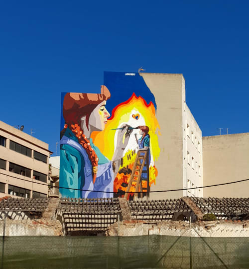 The creator "fallera artist" and the created "ninot" | Murals by LaRa Gombau