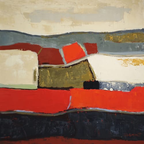 Terres ardentes | Oil And Acrylic Painting in Paintings by Sophie DUMONT.
