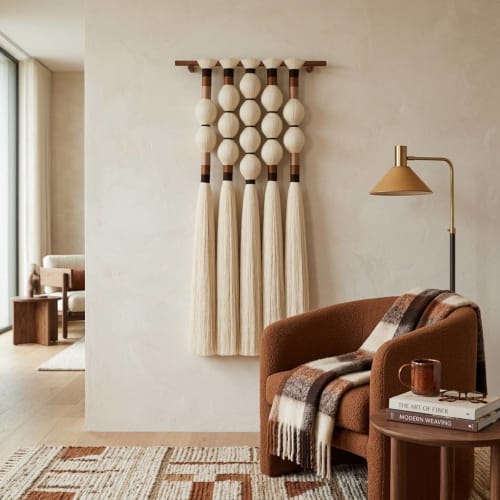 HİVE No.2 Long Textile Art Wall Hanging | Macrame Wall Hanging in Wall Hangings by Puvor