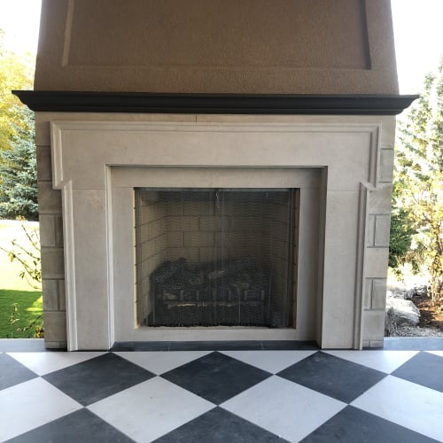 Fireplace Surround By Barber Carving Sculpture Inc Seen At