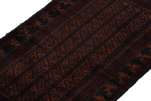 Vintage Baluch Afghan rug in Brown, Red & Blue Patterns | Rugs by Rug and Kilim
