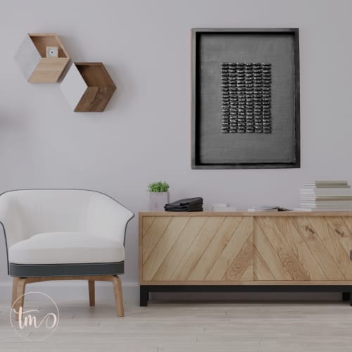 Seen Black Textural Art | Wall Sculpture in Wall Hangings by TM Olson Collection