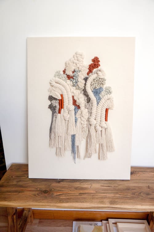 Blue and brown | Embroidery in Wall Hangings by Mariana Baertl