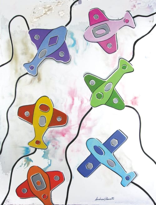 Evoluzioni aeree II | Mixed Media in Paintings by Andrea Benetti