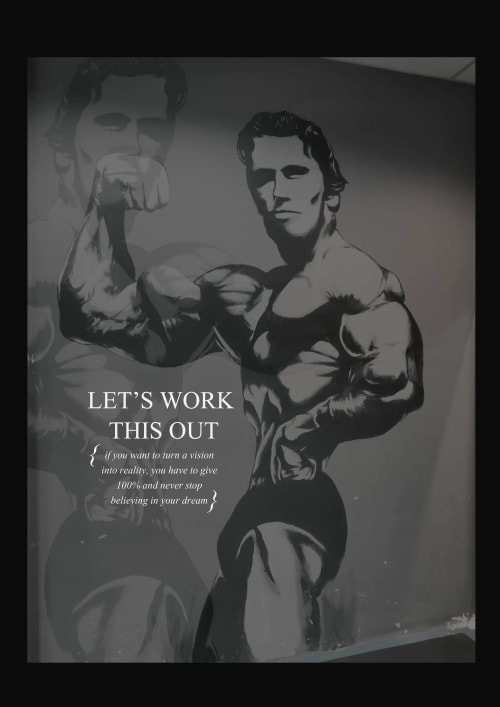 Fitness Gym Murals | Arnold Schwarzenegger Figure by Co2 | Murals by CreationOfTwo_Co2 | Vo2 Energym in Muar