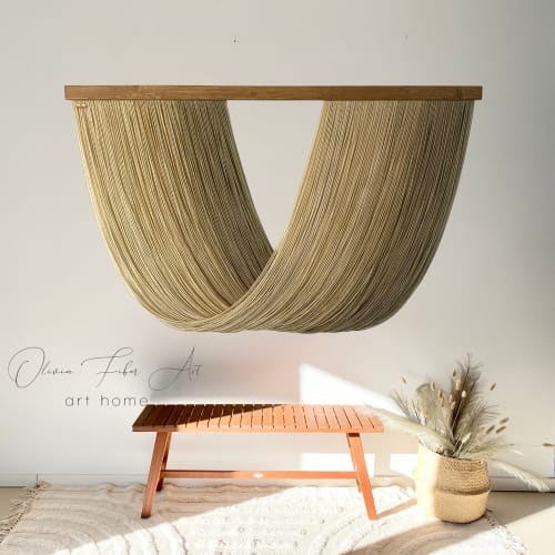 Large Wall Hanging - Maree Khaki-Natural pastel decorations | Macrame Wall Hanging in Wall Hangings by Olivia Fiber Art