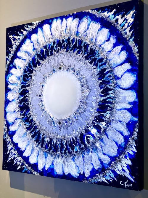 Luna in Lucem - In the light of the moon | Oil And Acrylic Painting in Paintings by Wall Jewelry by Robyn Camargo