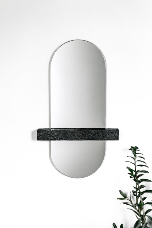 "Aria Racetrack"-"Legato" Floating Ledge | Mirror in Decorative Objects by Candice Luter Art & Interiors