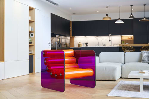 MW02 - Armchair Purple Colored Glass | Chairs by MOJOW DESIGN