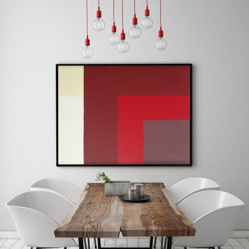 Abstract Ron Burgundy No. 3 | Paintings by Nicolette Atelier