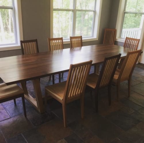 Walnut and Elm Dining Table and Chairs | Tables by GlessBoards