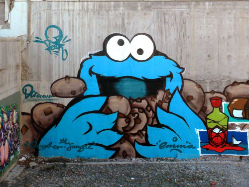Cookie Monster | Street Murals by Wongi Wilson