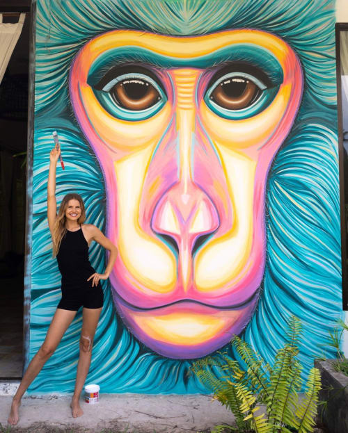 Macaque Mural | Murals by Ekaterina Sky Art | Wonderland Healing Center in ตำบลเกาะพะงัน