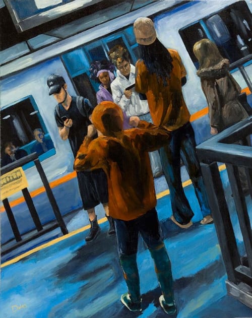 E-train | Oil And Acrylic Painting in Paintings by Keith Doles