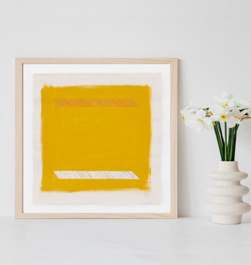 Mustard Yellow "Gold Lion" Modern Art Print | Prints by Emily Keating Snyder