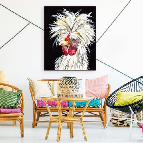 Fancy Rooster | Paintings by Rachel Brown | Rachel Brown's Studio in Los Angeles