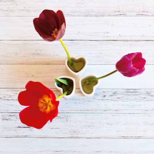 Heart Vase Trio | Floral Arrangements by Maia Ming Designs