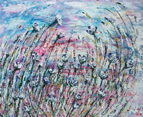 Embracing the sunset wind | Oil And Acrylic Painting in Paintings by Elena Parau