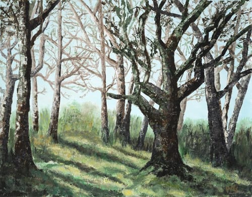 Awaiting Spring Garry Oak Meadow | Oil And Acrylic Painting in Paintings by Peter N Van Giesen