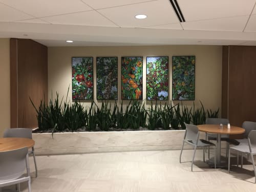 "Michigan Orchards Perspectives" | Glasswork in Wall Treatments by DSouza Mosaics | Bright Horizons at St. Joseph Mercy Hospital Oakland in Pontiac