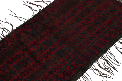 Vintage Baluch Persian rug in Brown, Red & Blue Patterns | Rugs by Rug and Kilim