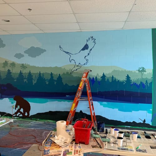 Wall mural by Jean Rooney Visual Artist seen at PerthAndover Middle School, PerthAndover