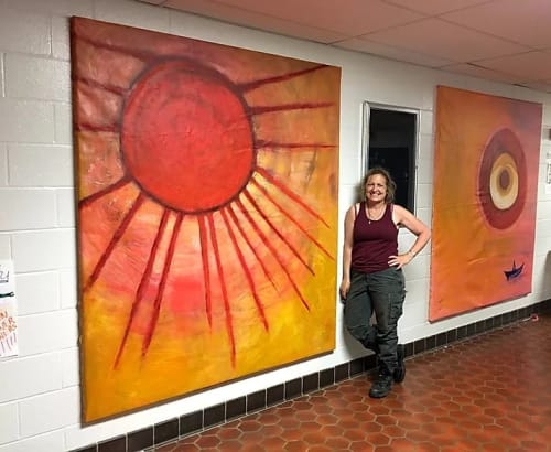 Sun Mural | Murals by Lele Galer | Patton Middle School in McMinnville