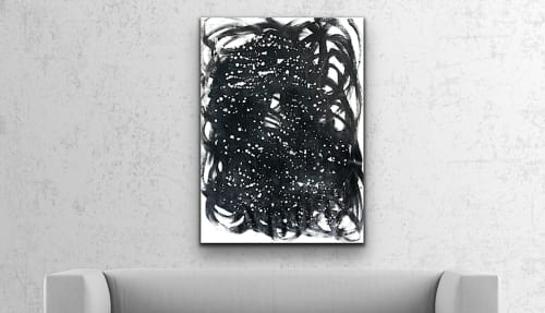Intuition | 41x31 | Large Abstract Black And White | Paintings by Jacob von Sternberg Large Abstracts