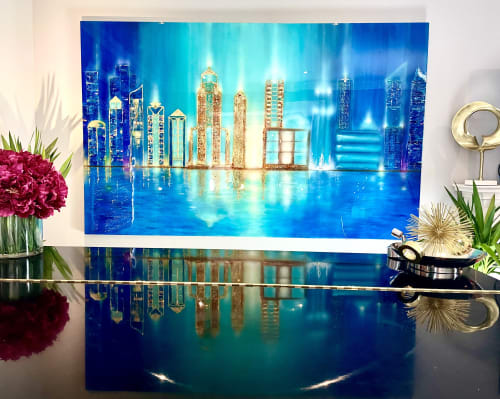 "CITY OF LIGHTS" | Paintings by Wall Jewelry by Robyn Camargo