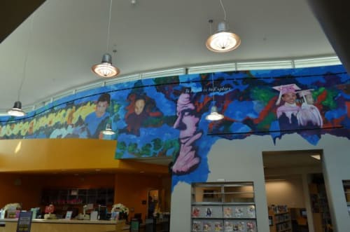 Reading to Learn Knowledge | Murals by Michael Massenburg | Mark Twain Library in Los Angeles