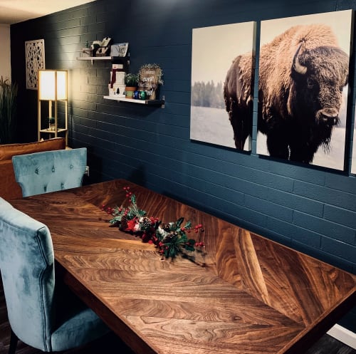 Figured Walnut Chevron Table | Tables by Citizen Wood Company