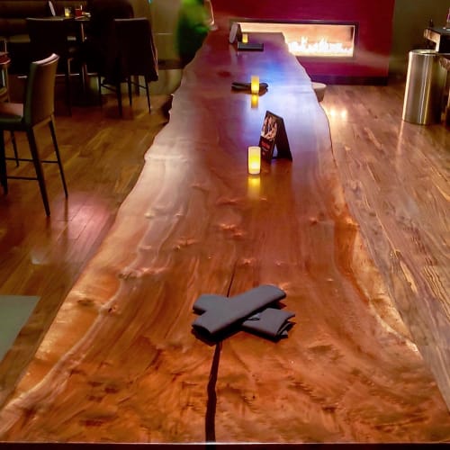 Solid Black Walnut Slab Table | Tables by DI VITA Style | IPIC Theaters in Redmond