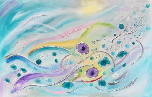 Teal Light | Oil And Acrylic Painting in Paintings by Amanda Dagg