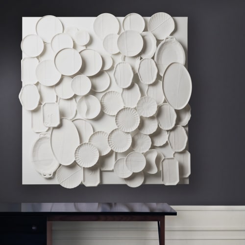 Art de la Table - Composition in white porcelain | Wall Sculpture in Wall Hangings by Studio DeSimoneWayland