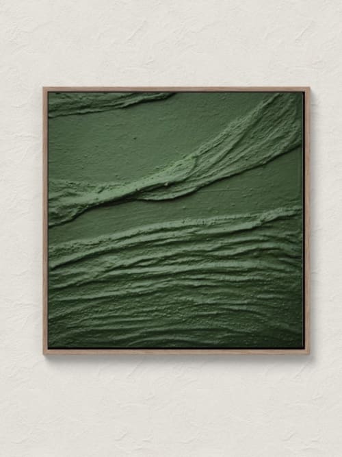 Dark green 3d wall art minimalist tart | Paintings by Serge Bereziakq-