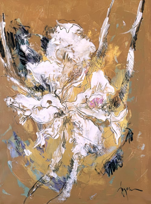 Botanical Essence: Orchid VI | Oil And Acrylic Painting in Paintings by Dorothy Fagan Fine Arts